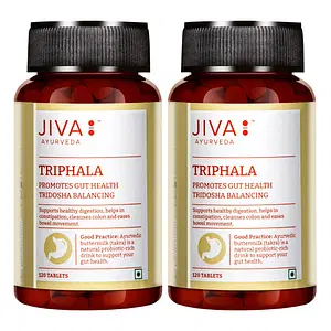 Jiva Ayurveda Triphala Tablet - An Ayurvedic Formulation,Detoxifier,Immunity Booster,Blood Purifier,Constipation And Digestive Disorders - 120 Tablet Pack of 2