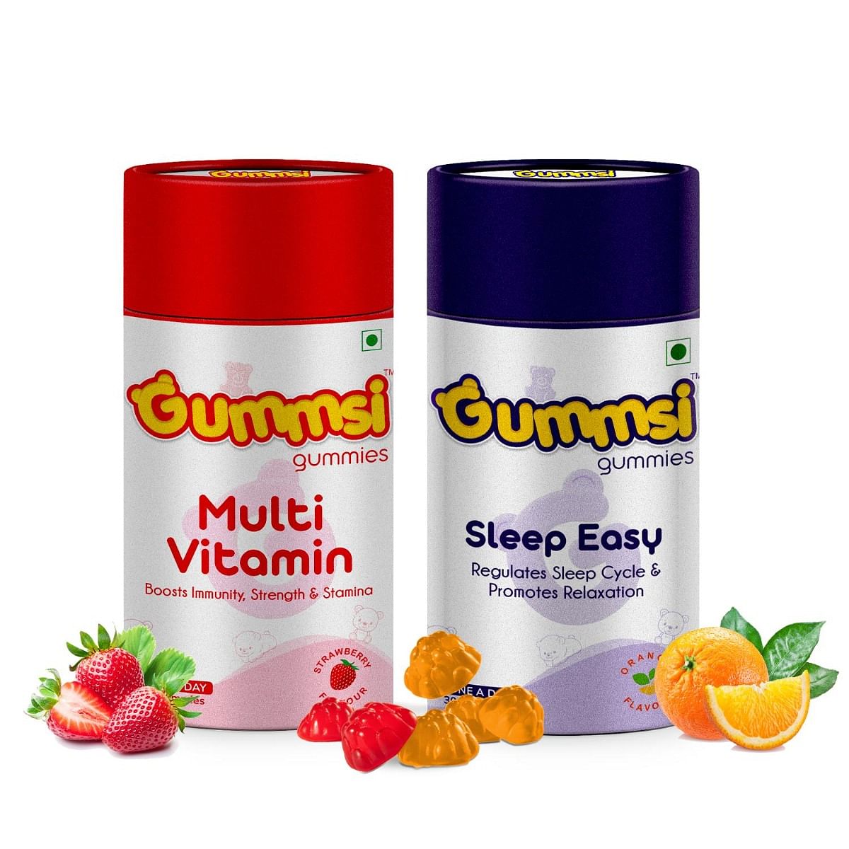 

Gummsi Multivitamin & Sleep Easy Gummies | Natural Sleep Aid & Stress Relief with Fibre, Zinc, Iron | Stronger Muscles, Bones & Immunity, & Increas...