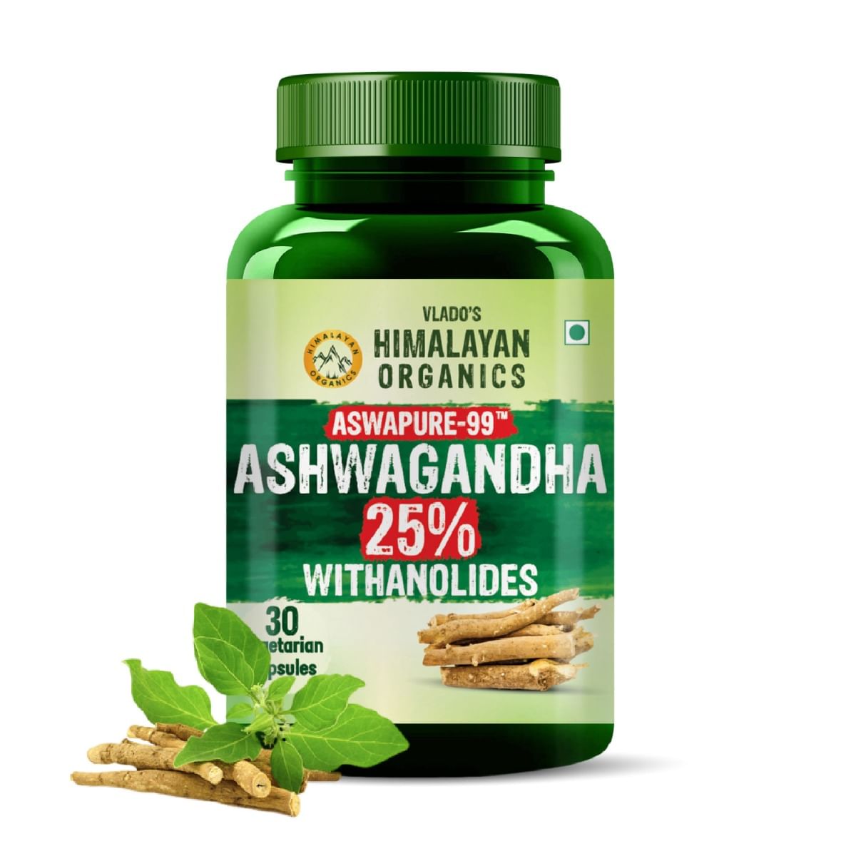 

Vlado's Himalayan Organics Ashwagandha -25 % Withanolides with Maximum High Potency - 600MG - Highly Concentrated & Third-Party Lab Tested - Ayurve...