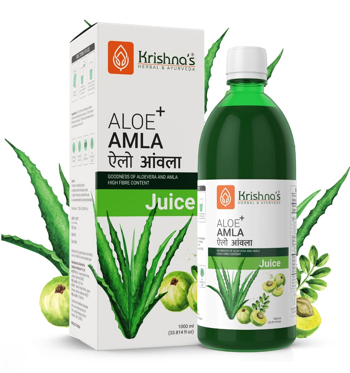 

Krishna's Aloe Vera Amla Mix Juice - 1000 ml | A Perfect Mix for Healthy Skin…