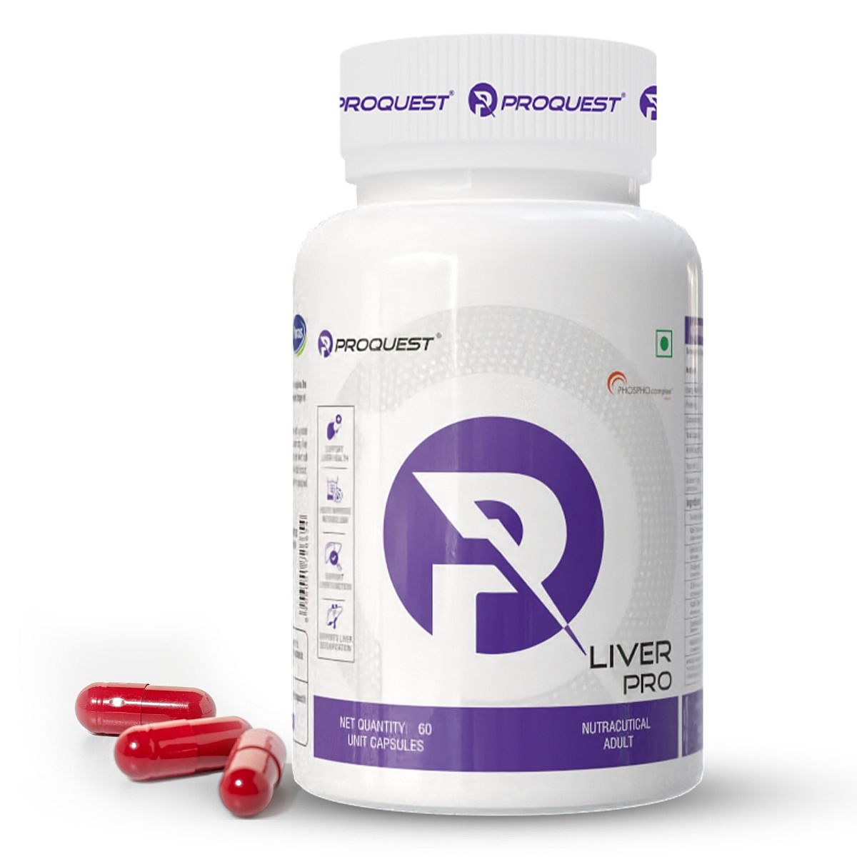 

Proquest Nutrition Liver Detox Capsules 60 (Liver Pro) | Liver care Supplement with N-Acetyl Cysteine , Milk Thistle Phosphocomplex, Kutaki, DHA, D...