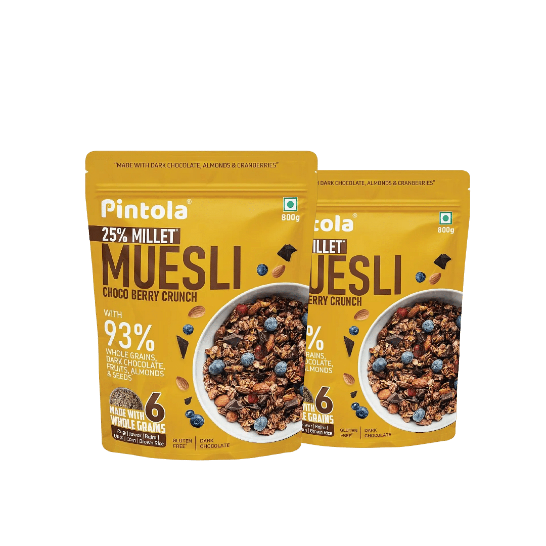 

Pintola Dark Chocolate & Cranberry Muesli with 25% Millet & 60% Wholegrains 800g, Cereals for Breakfast with 6 Varied Nuts & Seeds, No Preservative...