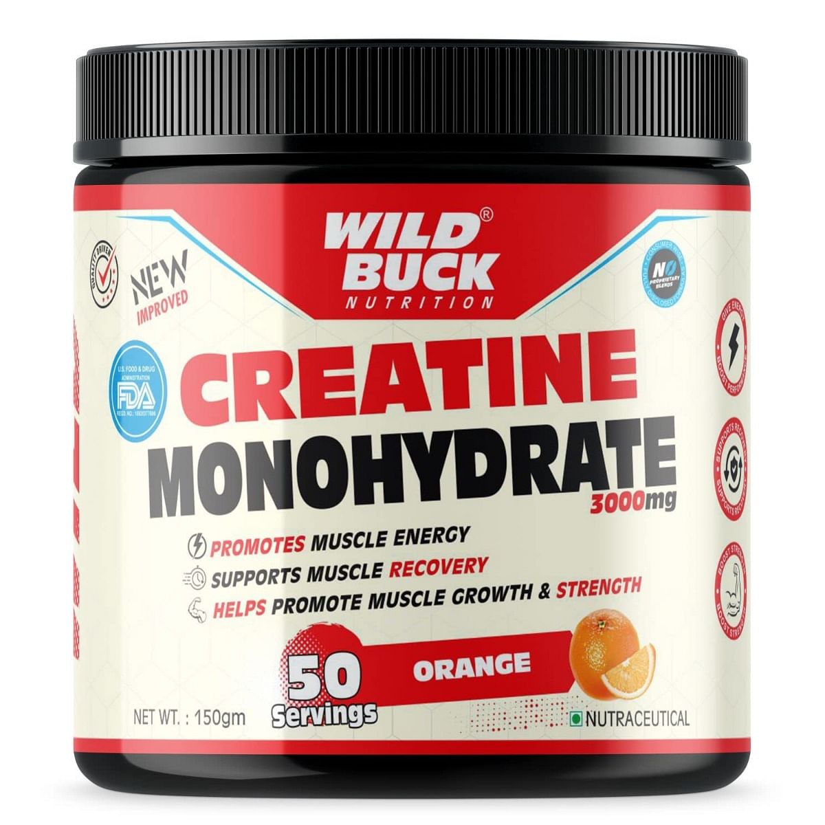 

WILD BUCK Creatine Monohydrate Powder, Strength, Reduce Fatigue, 100% Pure Creatine, Lean Muscle Building, Supports Muscle Growth, Athletic Perform...
