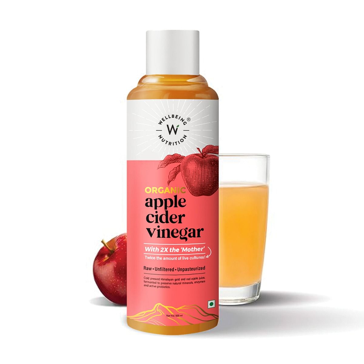 Wellbeing Nutrition Usda Organic Himalayan Apple Cider Vinegar Acv With 2x Strands Of