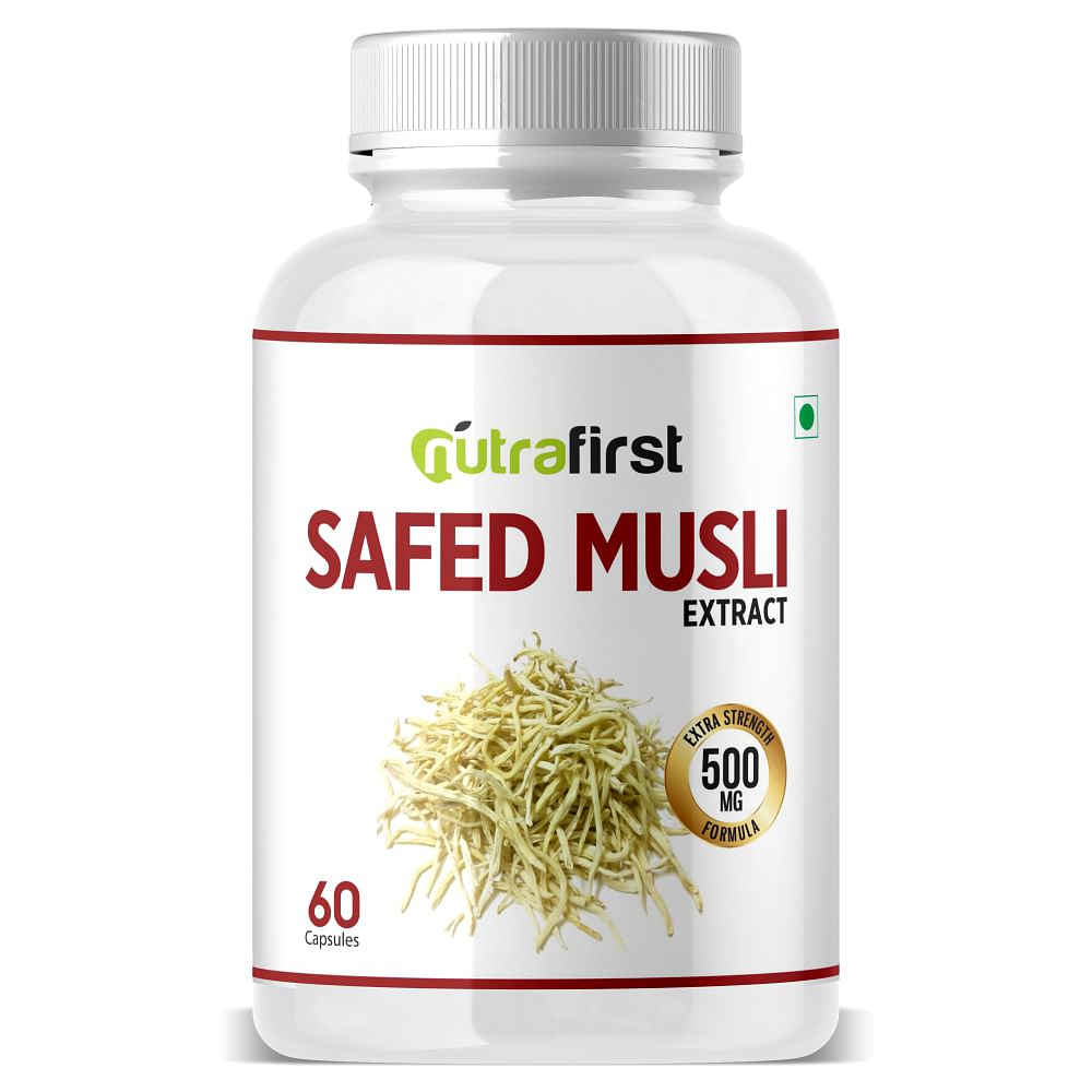 

Nutrafirst Safed Musli Extract Capsules for Body Strength, Stamina, and Energy in Men And Women, 500mg - 60 Vegetarian Capsules