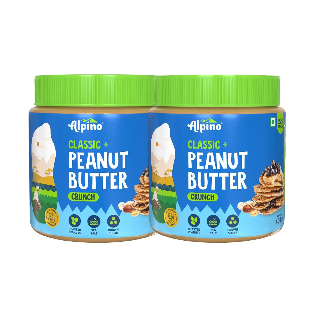 

Alpino Classic+ Peanut Butter Crunch | 24% Protein | Made with Roasted Peanuts, Brown Sugar & Sea Salt | Plant Based Protein Peanut Butter Crunchy ...