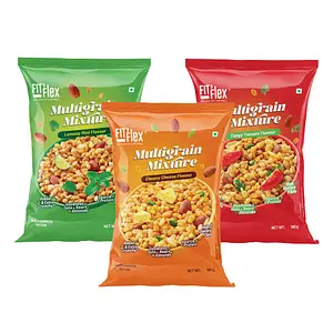 Fit And Flex Multigrain Mixture Lemony Mint + Tangy Tomato + Cheesy Pack Of 3 | 180g Each