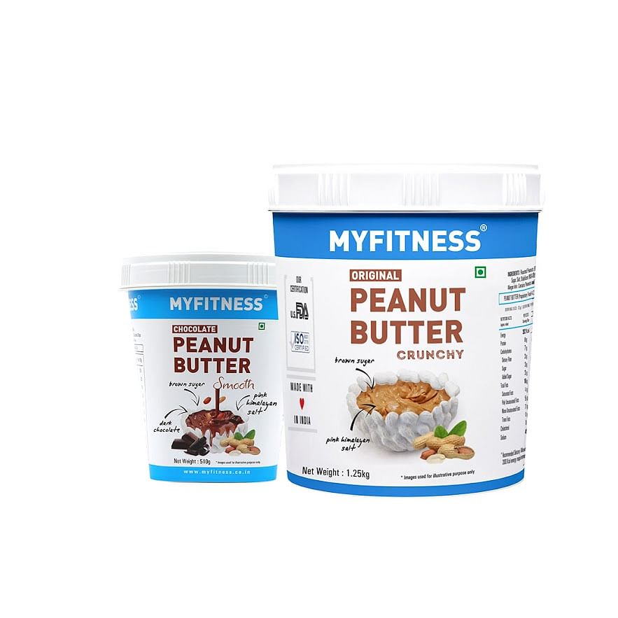 

MYFITNESS Chocolate Peanut Butter Smooth 510g & Original Peanut Butter Crunchy 1250g | 22g Protein | Tasty & Healthy Nut Butter Spread | Vegan | Da...