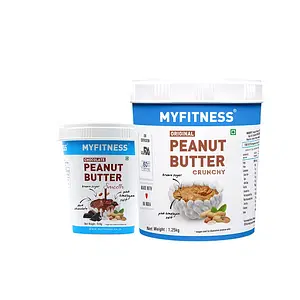 MYFITNESS Chocolate Peanut Butter Smooth 510g & Original Peanut Butter Crunchy 1250g | 22g Protein | Tasty & Healthy Nut Butter Spread | Vegan | Dark Chocolate Smooth Peanut Butter | Zero Trans Fat