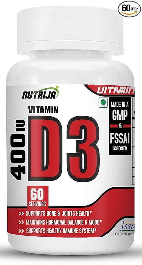 

NutriJa Vitamin D3 400IU Supplement (60 Capsules)