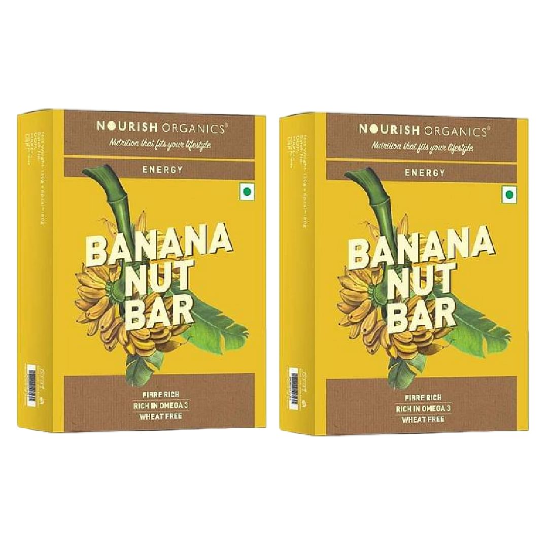 

Nourish Organics Banana Oats Bar (Banana Nut Bar), 6 Bars x 30g | Pack of 2