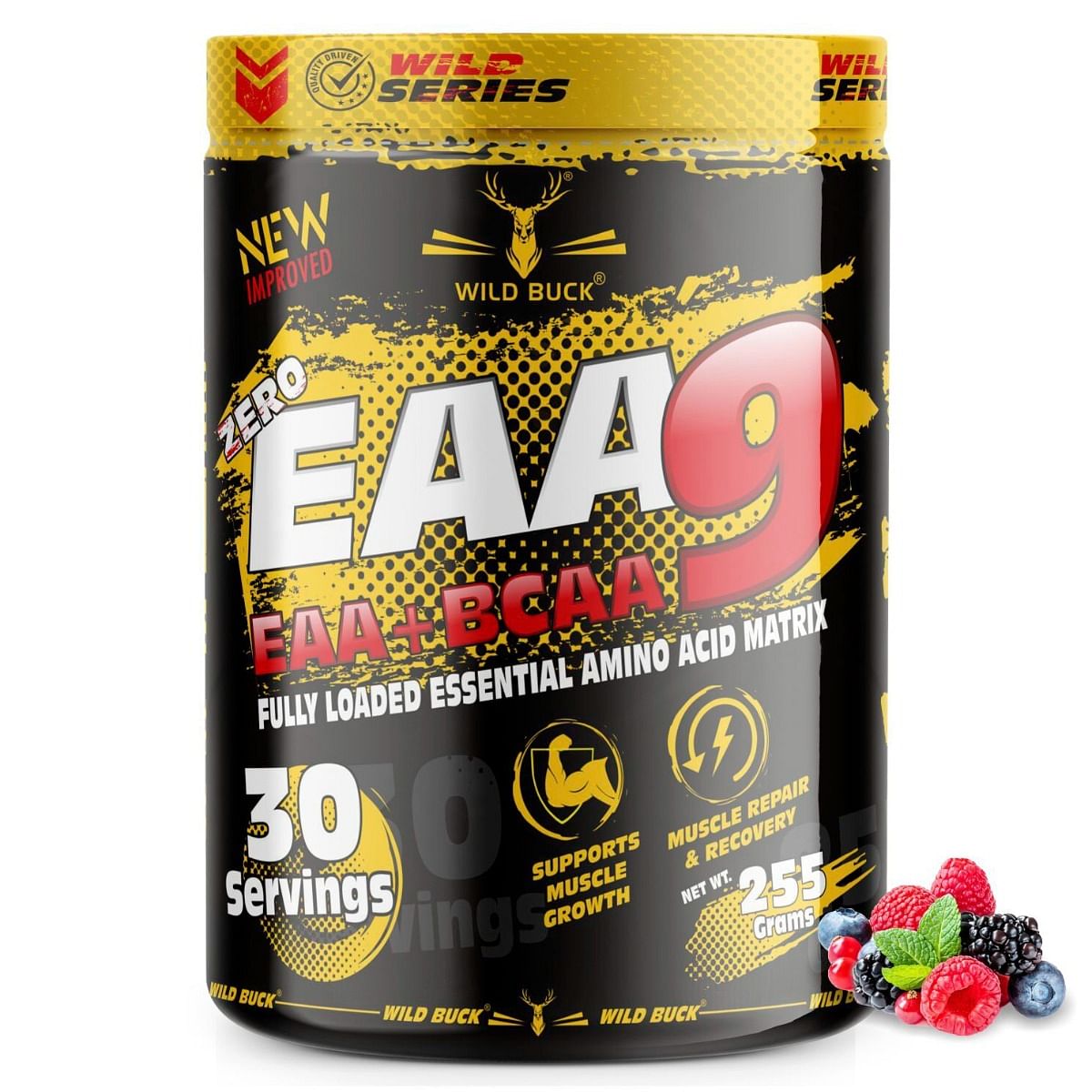 

WILD BUCK EAAs-BCAA Energy Drink for Rapid Muscle Reovery(255gm, Wild Berries)