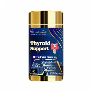 Vitaminnica Thyroid Support | Thyroid Care Formula With Iodine | Healthy Thyroid Function, Accelerates Metabolism & Improves Cognitive Function | 60 Veg Capsules 
