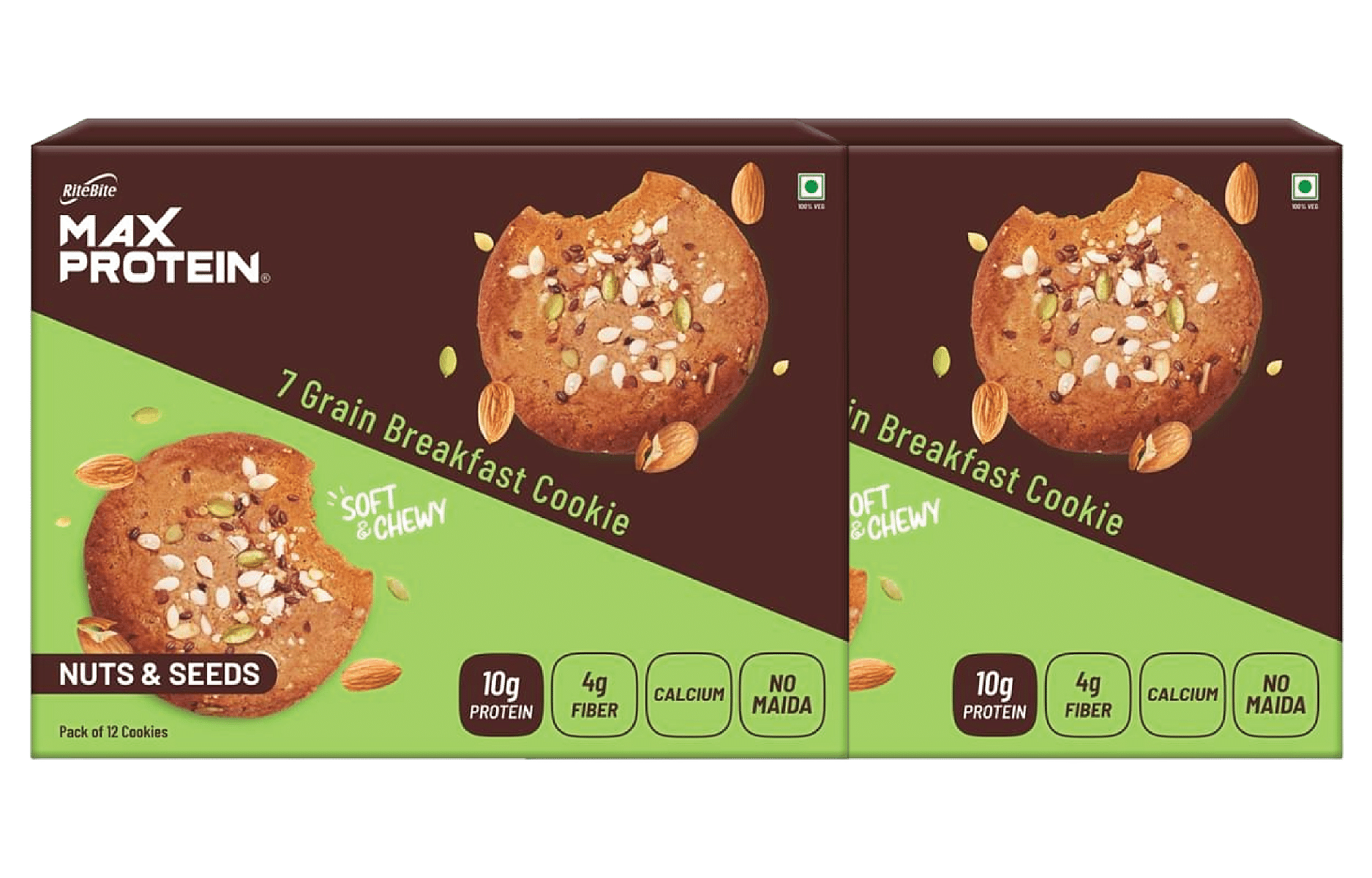 

RiteBite Max Protein Cookies Nuts & Seeds 660 g | Pack of 24