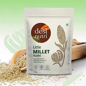 Desi Nutri Little Millet 500Gm Buy 3 Get 1 free | Millets | Natural Grains | Sama | Saame | Kutki | Little Millet - 500 gms | Rich in Fiber and Protein, Pack of 4 | Siridhanya Millets | Sri Anna | Sree Anna