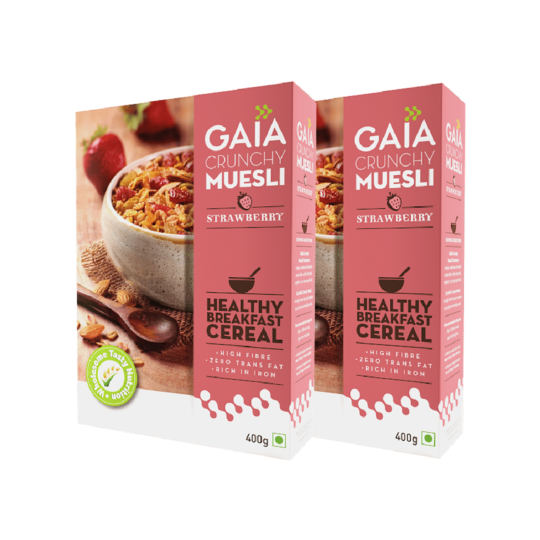 

Gaia Crunchy Muesli - Strawberry 400g | Pack of 2