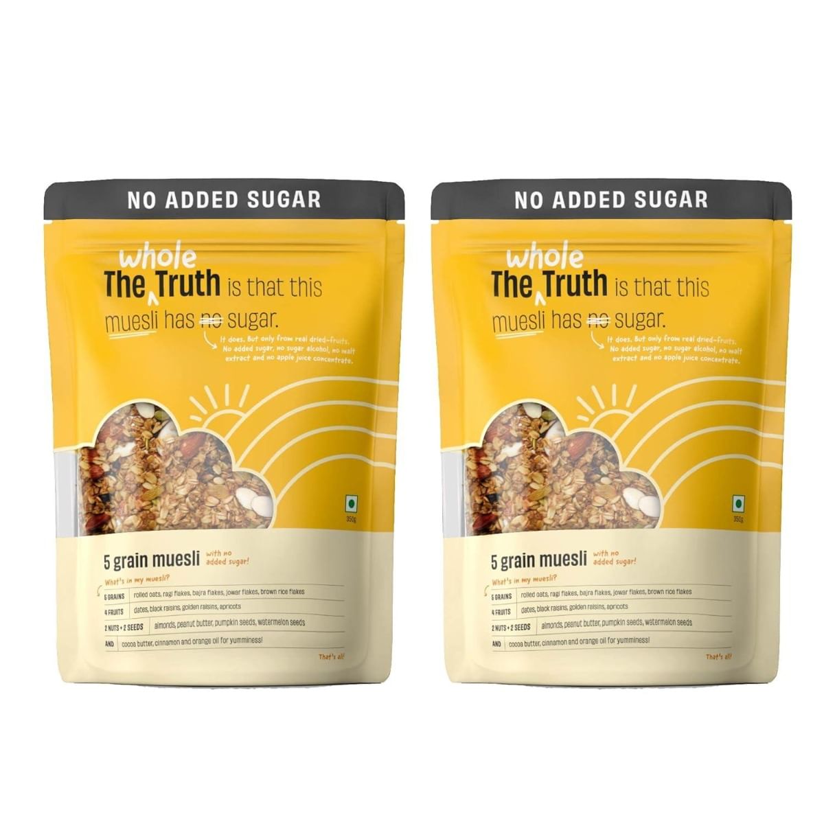 

The Whole Truth - Breakfast Muesli Combo - No Added Sugar - 350g - Pack of 2