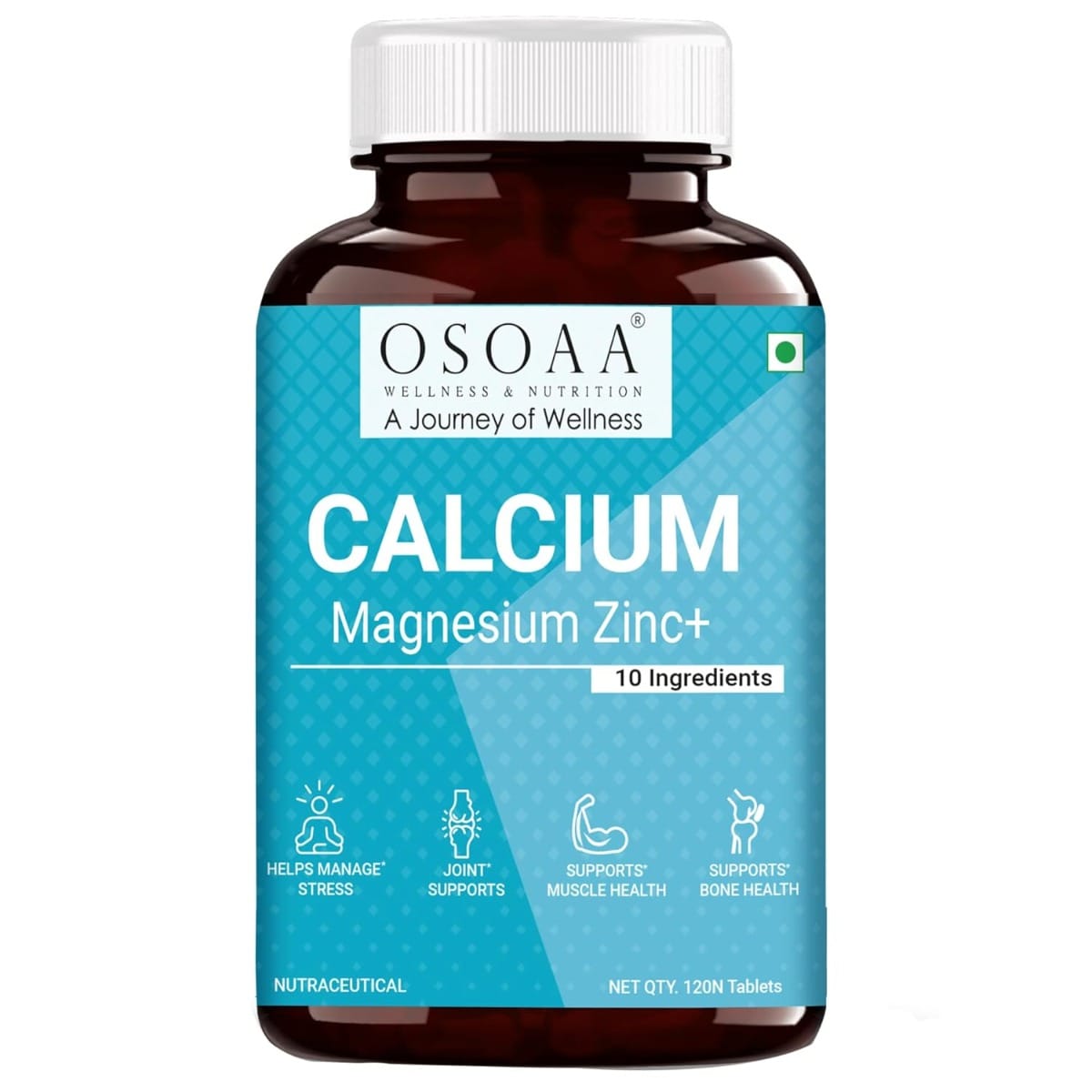 

OSOAA ZMA Calcium Magnesium Zinc with Vitamin D2 K2 & B6 Muscle Recovery Bone Strength Sleep Support Supplement for Men & Women 120 Veg Tablets