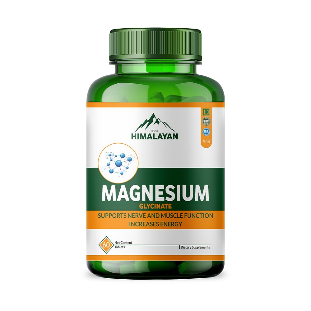 

Divya Himalayan Magnesium Glycinate | Muscle, Bone & Nerve Support | 60 Vegan Tablets | High Absorption, Non-GMO, Gluten-Free