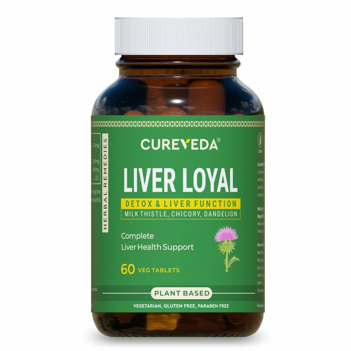 

Cureveda Liver Support Supplement with Milk Thistle Extract | Liver Detox Supplement 60 Veg Tablets