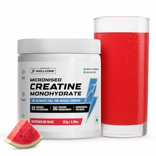 Wellcore Pure Micronised Creatine Powder (122g, Watermelon Wave) - Image 1