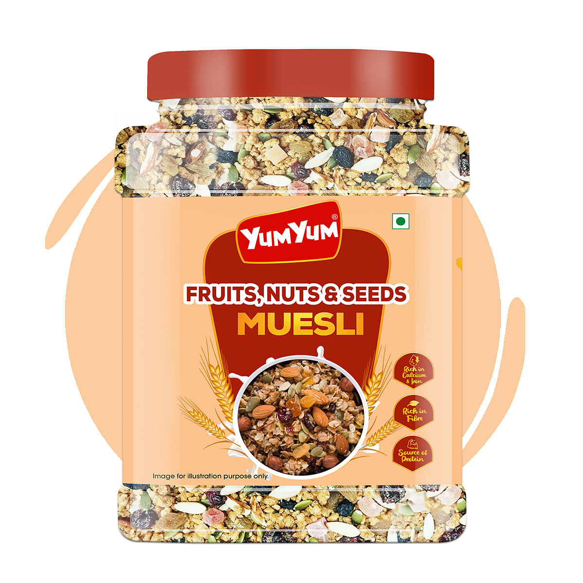 

Yum Yum 41% Fruits, Nuts & Seeds Crunchy Muesli 750g | Almonds, Raisins, Cranberries, Papaya, Pumpkin Seeds | High Source of Protein | Instant Brea...