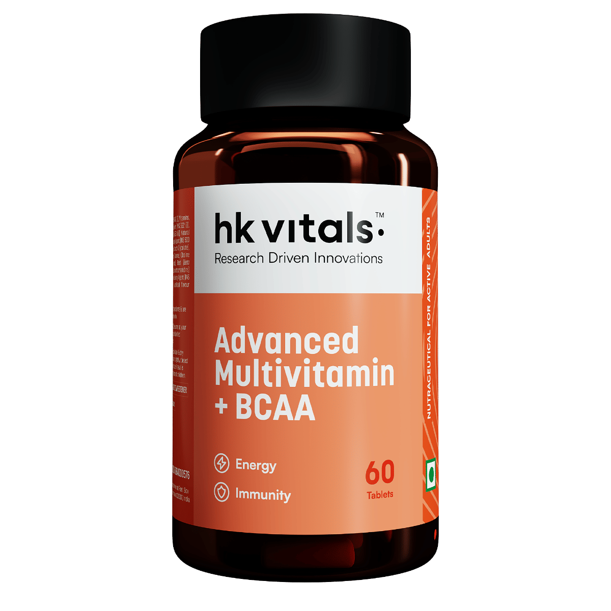 hk vitals Advanced Multivitamin with BCAA - Minerals, Amino Acids, Hyaluronic Acid, and Antioxidants - 60 Multivitamin Tablets - Immunity & Energy