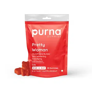Purna Gummies Glutathione Cola Gummies for Adults & Kids, Skin Whitening, Immunity Booster and Antioxidant Support, 30 Gummy Bears, 1 daily