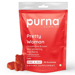 Purna Gummies Glutathione Cola Gummies for Adults & Kids, Skin Whitening, Immunity Booster and Antioxidant Support, 30 Gummy Bears, 1 daily