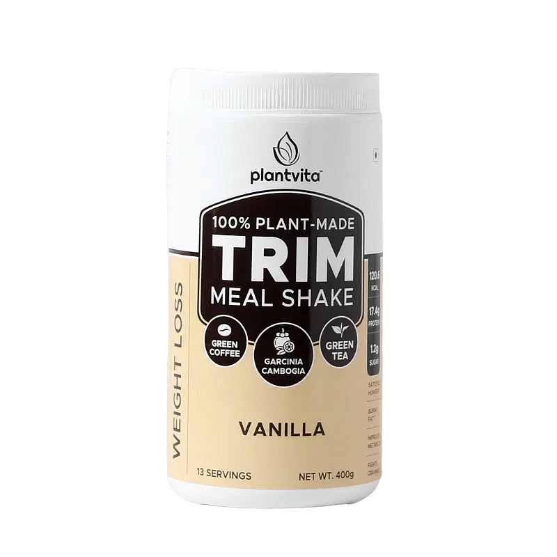 

PlantVita TRIM Plant-based Meal Replacement Shake for Weight Loss with Garcinia Cambogia, Green Coffee & Green Tea Extract ( Vanilla, 400g)