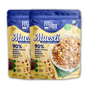 Fit And Flex Baked Muesli Breakfast Cereal - Nuts About Nuts 450g (Pack Of 2)