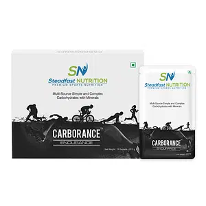Steadfast Nutrition Carborance | Pure Carb Blend Carbs Supplement | Multisource Simple & Complex Carbohydrates with Minerals | Steroid Free |Heavy Metals free I Box of 15 Sachets | 62.5g/ Sachet