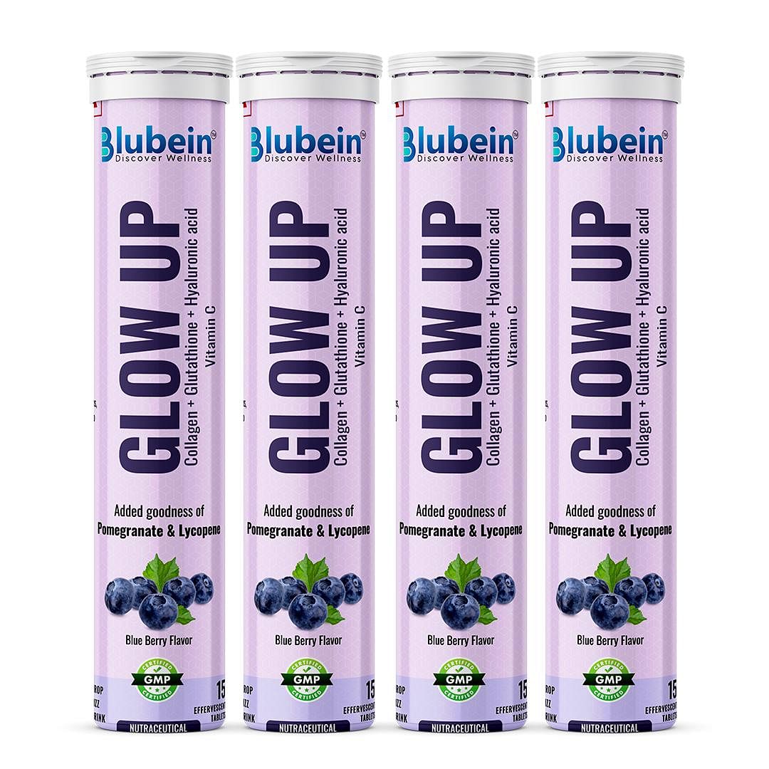 

Blubein Glow Up - Radiant Skin Care Drink | 1000mg Marine Collagen with Glutathione & Vitamin C for Youthful Skin | Green Tea Extract – Blueberry F...