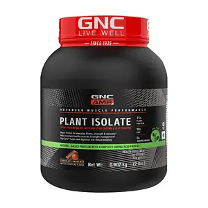 GNC AMP Plant Isolate | Vegan, Lactose Free & Soy Free | From Pea & Brown Rice Protein | Active Lifestyle | Healthy Muscles | Weight Control | 25g Plant Protein | 10g EAA | Chocolate Hazelnut | 2 lbs