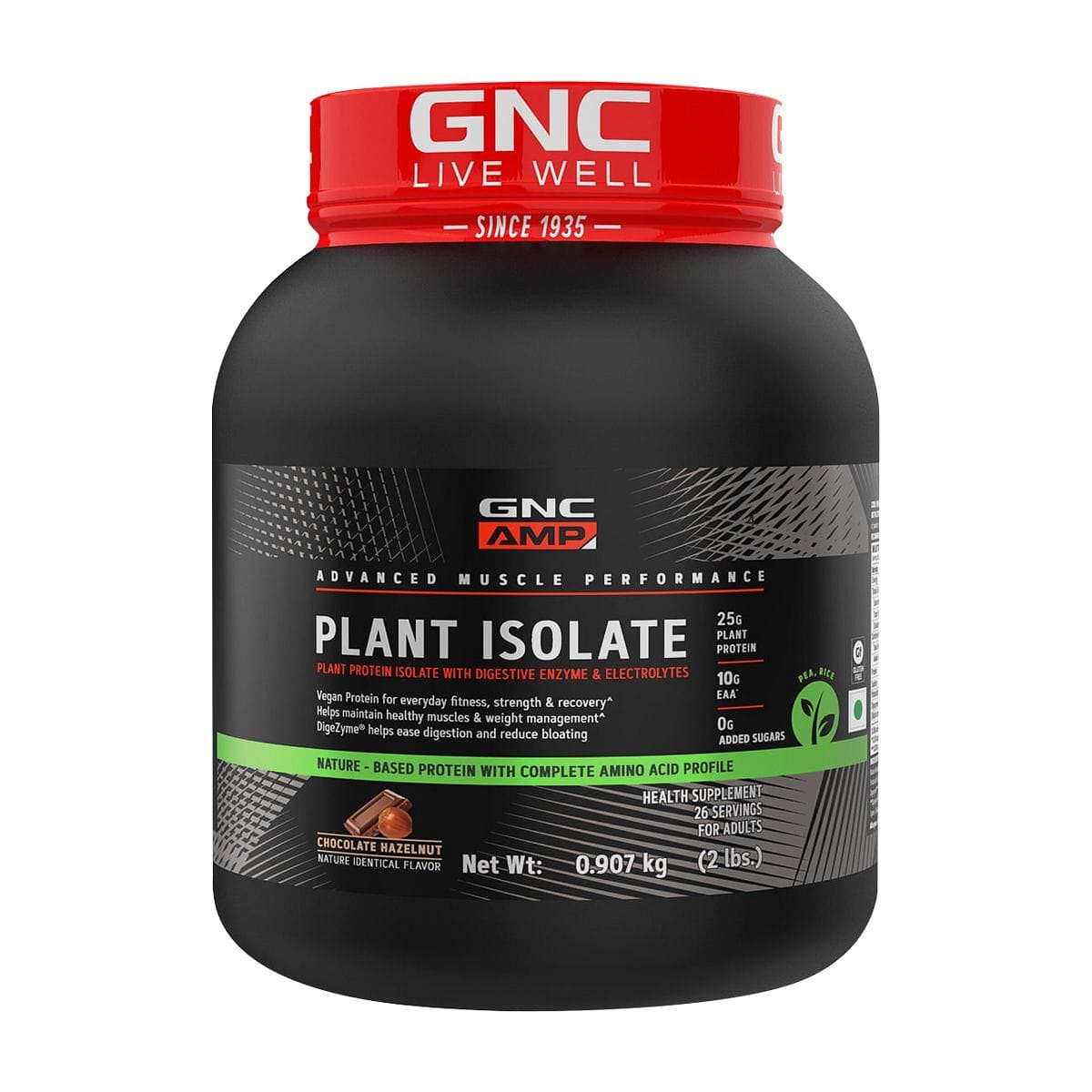 GNC AMP Plant Isolate | Vegan, Lactose Free & Soy Free | From Pea & Brown Rice Protein | Active Lifestyle | Healthy Muscles | Weight Control | 25g Plant Protein | 10g EAA | Chocolate Hazelnut-picture-12