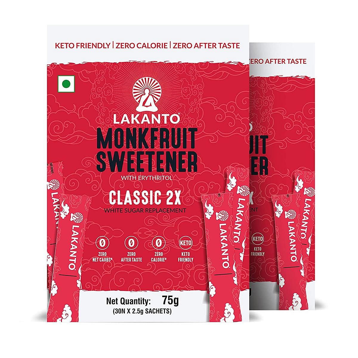 

Lakanto keto & Diabetic Friendly Classic Japanese's Monkfruit Sweetener 60 Sticks(2.5 gm each)|Sugarfree, Zero Calories & Carbs, Natural sweetener|...