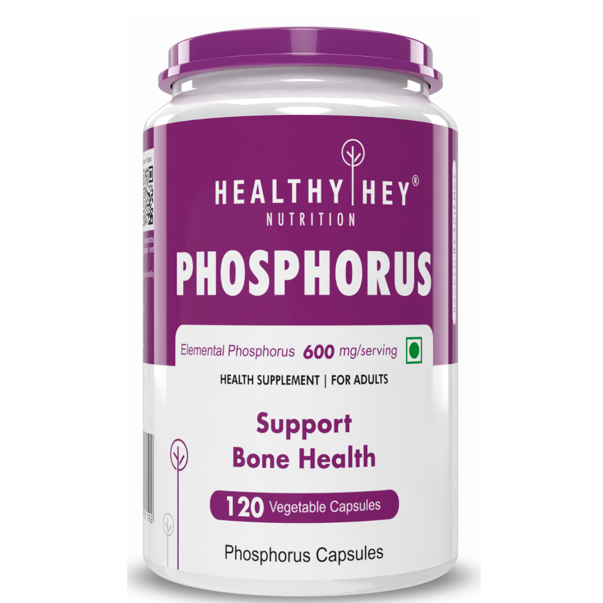 

Healthyhey Nutrition Phosphorus - Support Bone Health - 600mg - 120 Veg. Capsules