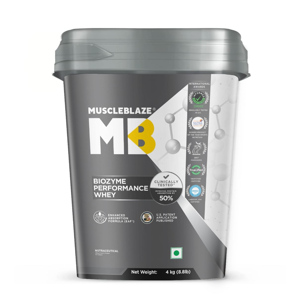 

MuscleBlaze Biozyme Performance Whey Protein | Clinically Tested 50 Higher Protein Absorption | Informed Choice UK, Labdoor USA Certified & US Pate...