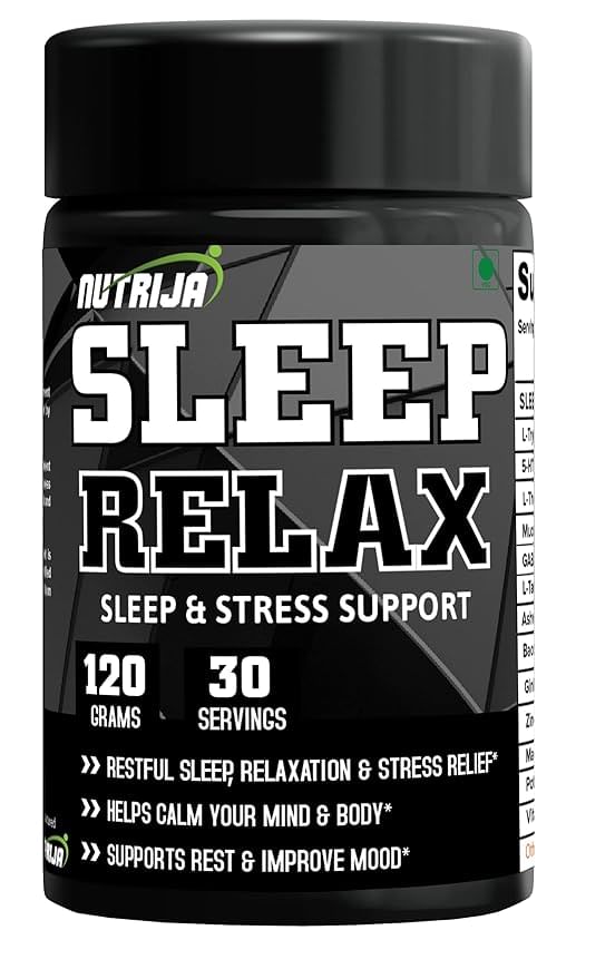 

NutriJa SLEEP RELAX™ 30 Servings, Natural Sleep Aid & Relaxation Supplement scientifically proven ingredients - Restful sleep, Reduces anxiety & st...