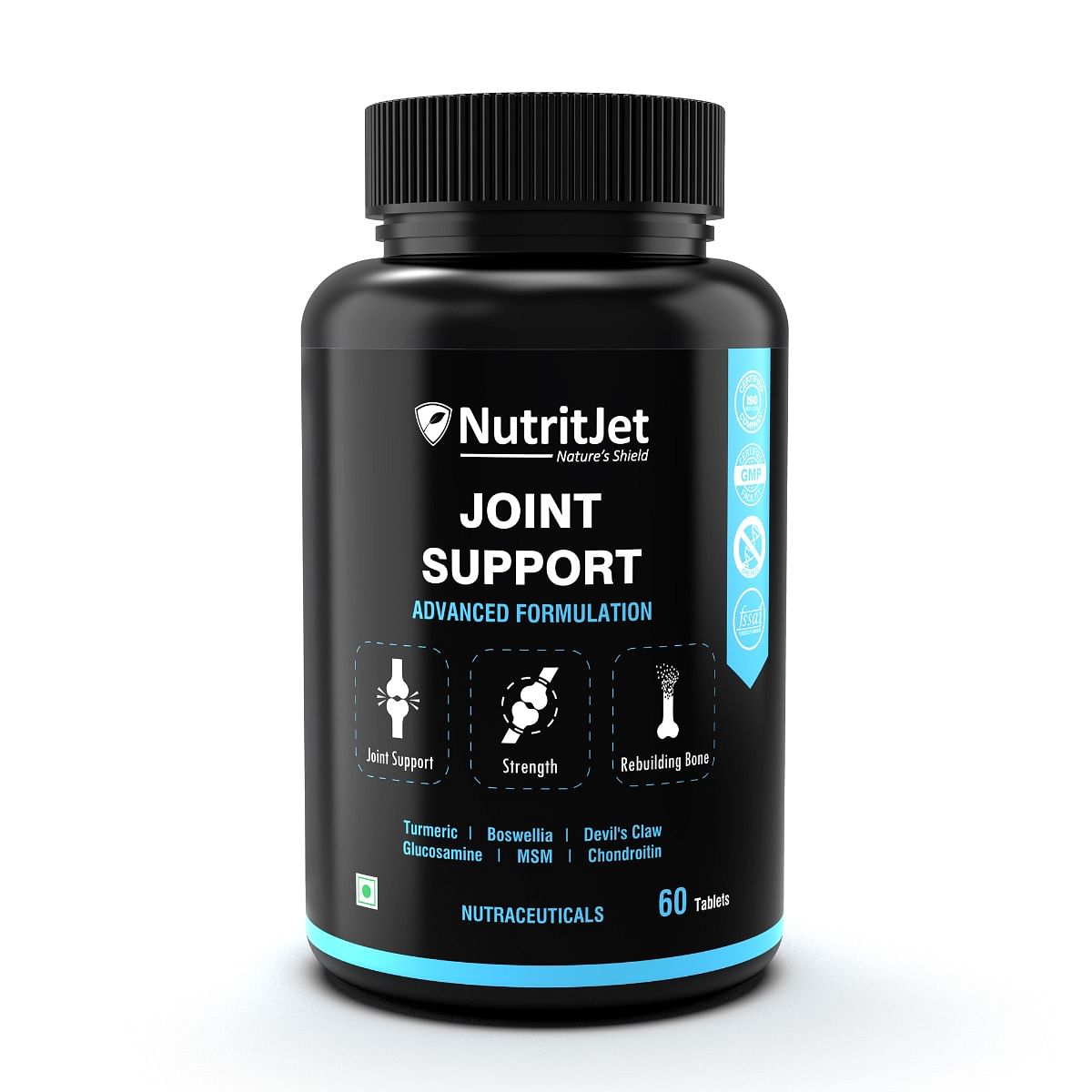 

NutritJet Joint Support Supplement with Glucosamine, Chondroitin, MSM with Boswellia & Devil’s Claw – 60 Tablets