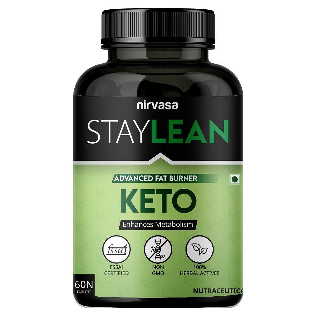 

Nirvasa Staylean Advanced Fat Burner Keto Tablets for Men & Women, for weight management, enriched with Garcinia Cambogia 60%, Green Coffee 40%, Fe...