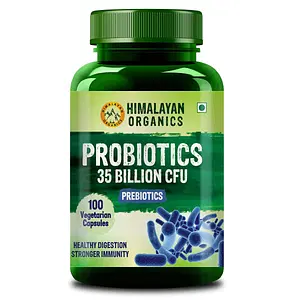 Himalayan Organics Probiotics Supplement 35 Billion CFU | 100 Veg Capsules | Prebiotics | Digestion | Immunity