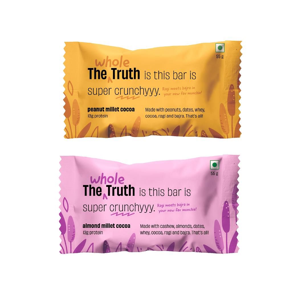 

The Whole Truth | 13g Protein Bar | Assorted Millet Protein Bar Pack of 6 x 55g | No Refined Sugar | No Added Flavours | No Preservatives