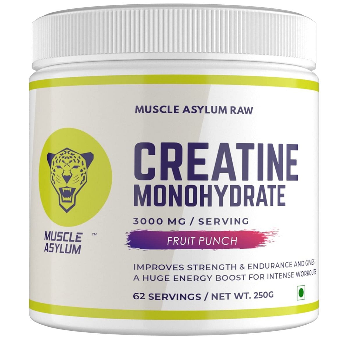 

Muscle Asylum Creatine Monohydrate Powder Fruit Punch 250gm - (62 Servings)