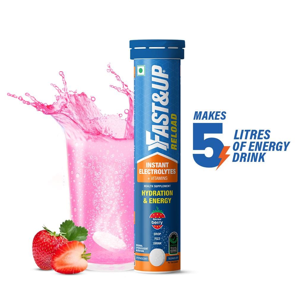 

Fast&Up Reload electrolyte energy and hydration drink -Pack of 20 effervescent tablets - Berry flavour