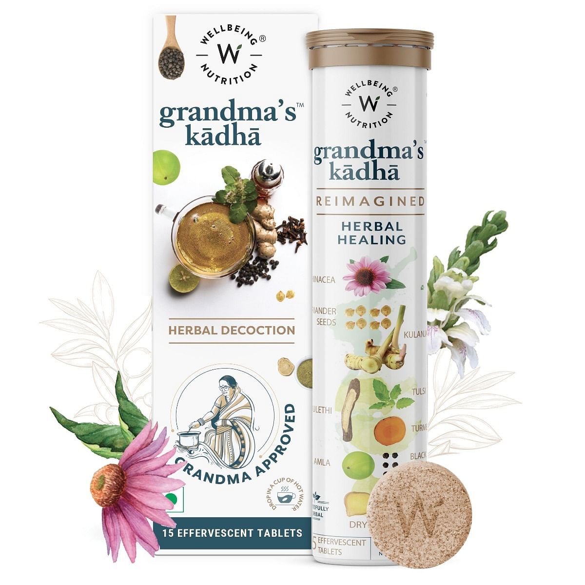 

Wellbeing Nutrition Grandmas Kadha - Ayush Kwath Immunity Booster | Ayurvedic Kadha for Immunity, Cold, Cough, Sore Throat |Immunity Boosters for A...