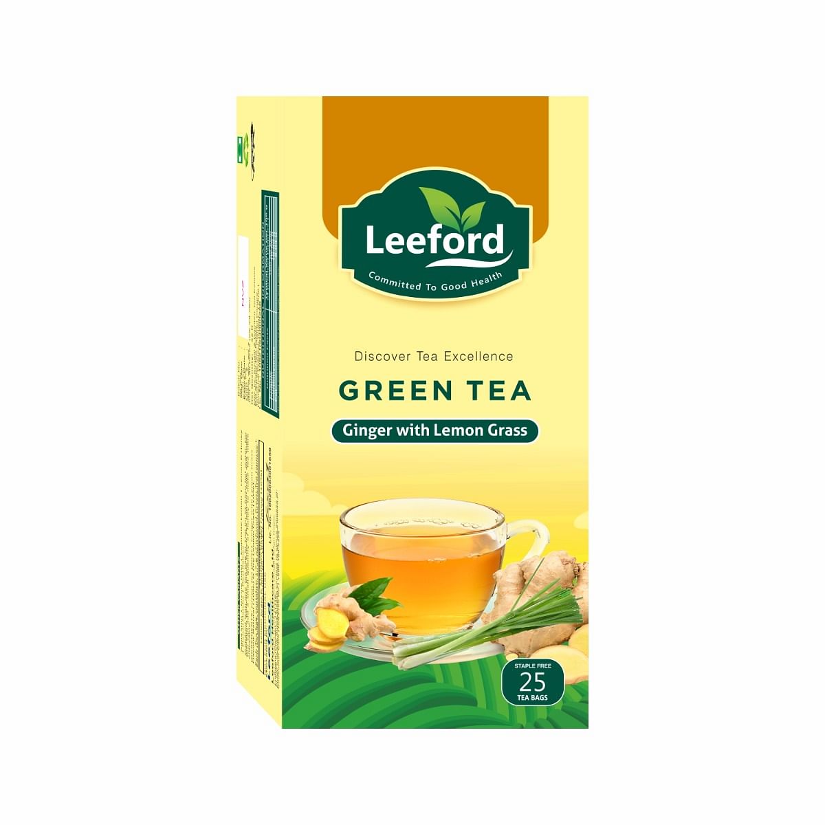

Leeford Green Tea Ginger With Lemon Grass with Healthy Benefits 25 Bags