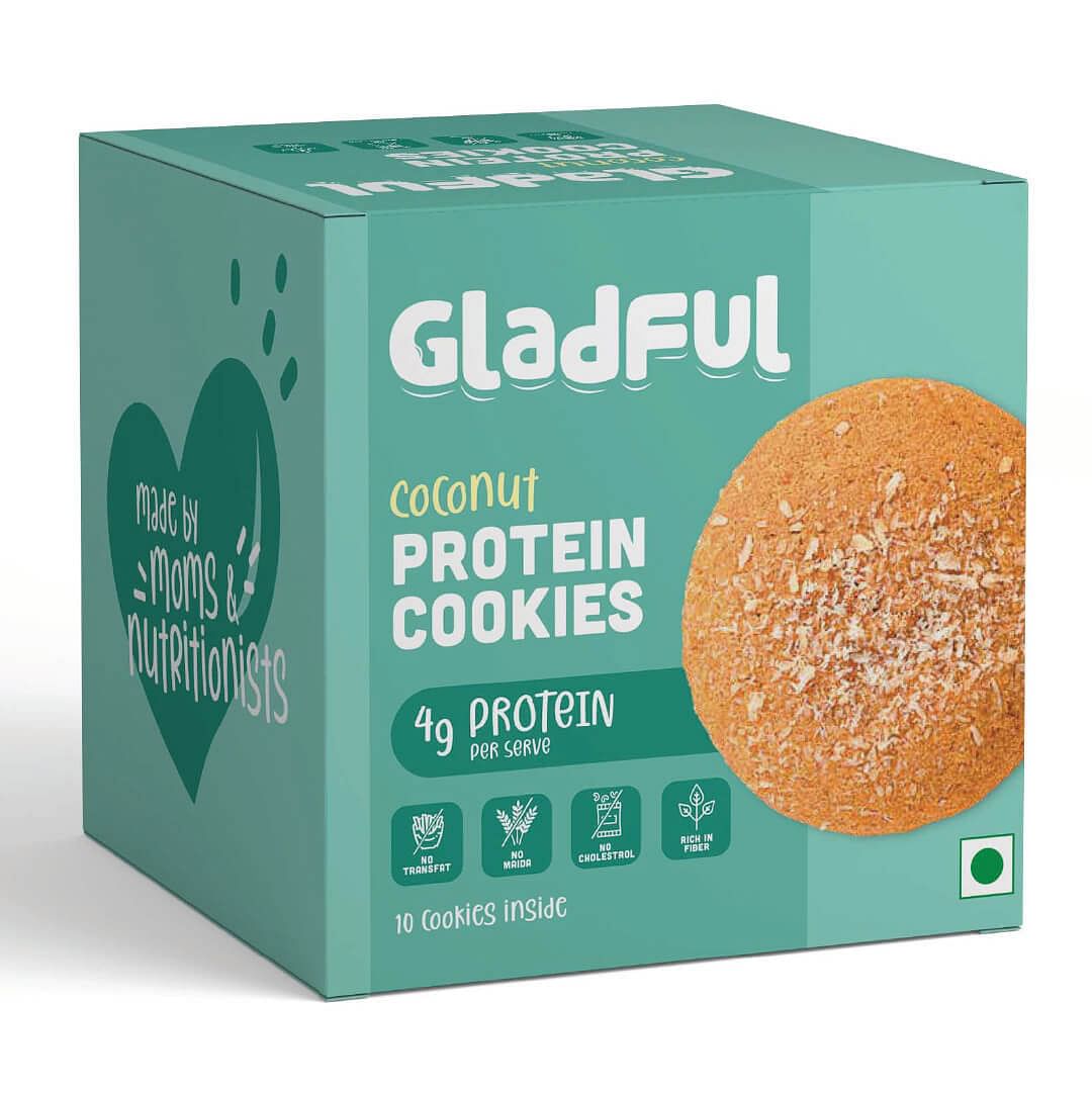 

Gladful Coconut Protein Cookies (Pack of 1, 80gm)