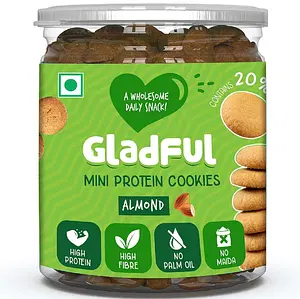 Gladful Almondy Protein Mini Cookies - 1 Jar - 150 Gms
