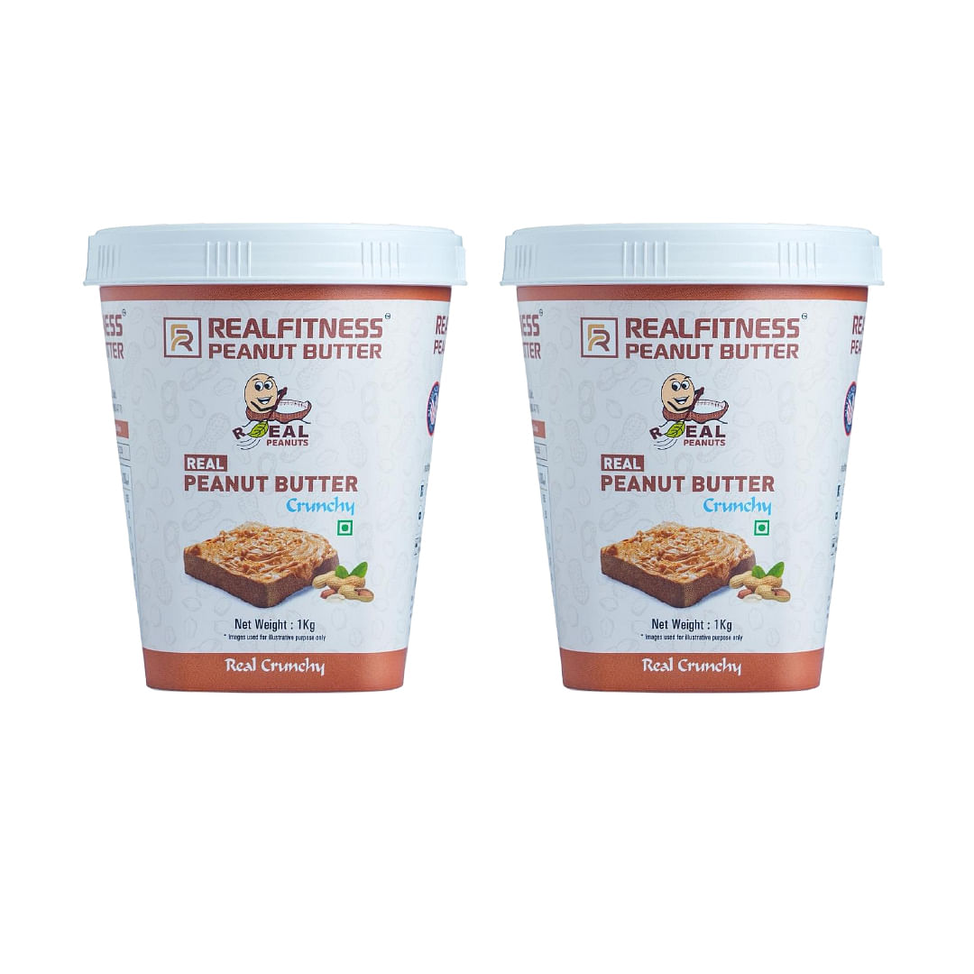 

RealFitness Peanut Butter (Real Crunchy, 1 Kg) | Pack of 2